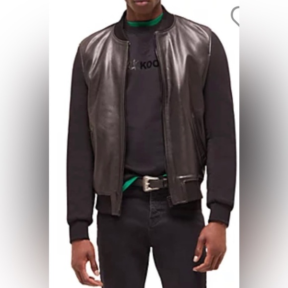 KOOPLES Men’s Leather Jacket Light S Small - Picture 1 of 10